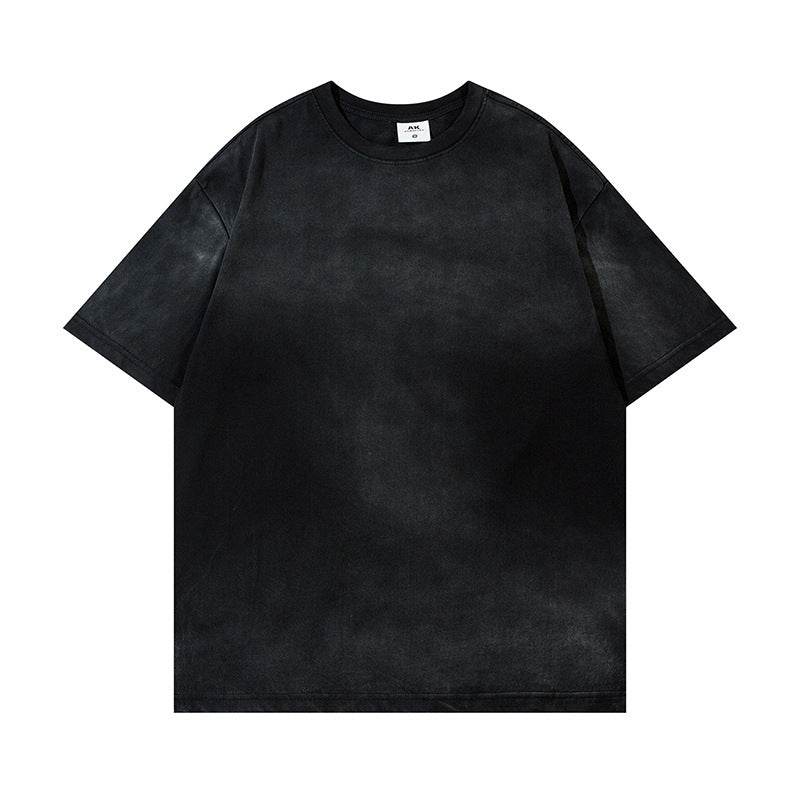 Wash Distressed Dirty Short Sleeve For Men Black MuddyStock