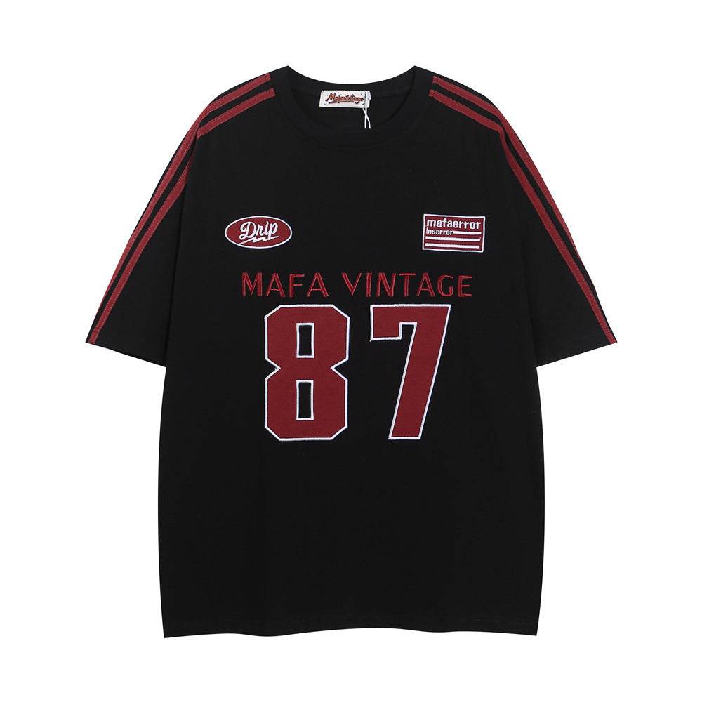 Printed Cotton T-shirt For Women Black MuddyStock