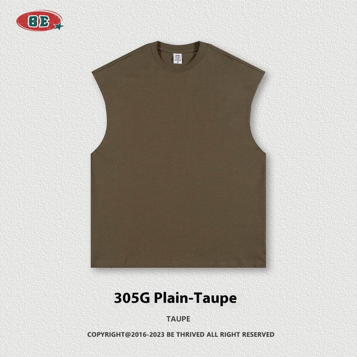 Sleeveless Ins Loose Street Sports Vest Taupe MuddyStock