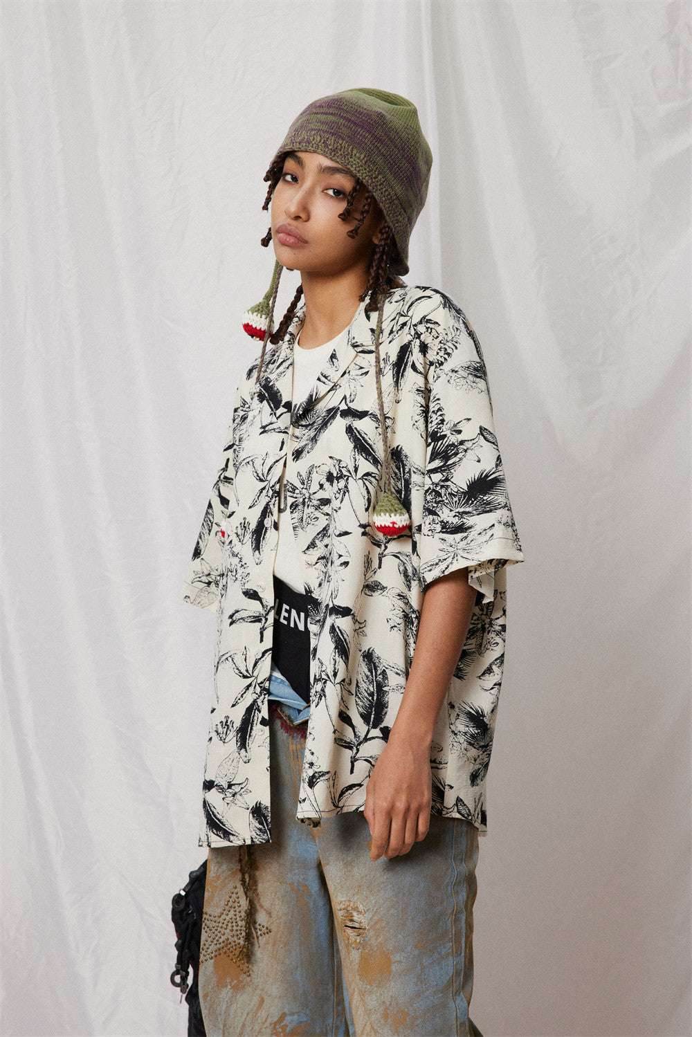 Men and Women Printed Short-sleeved Shirt MuddyStock