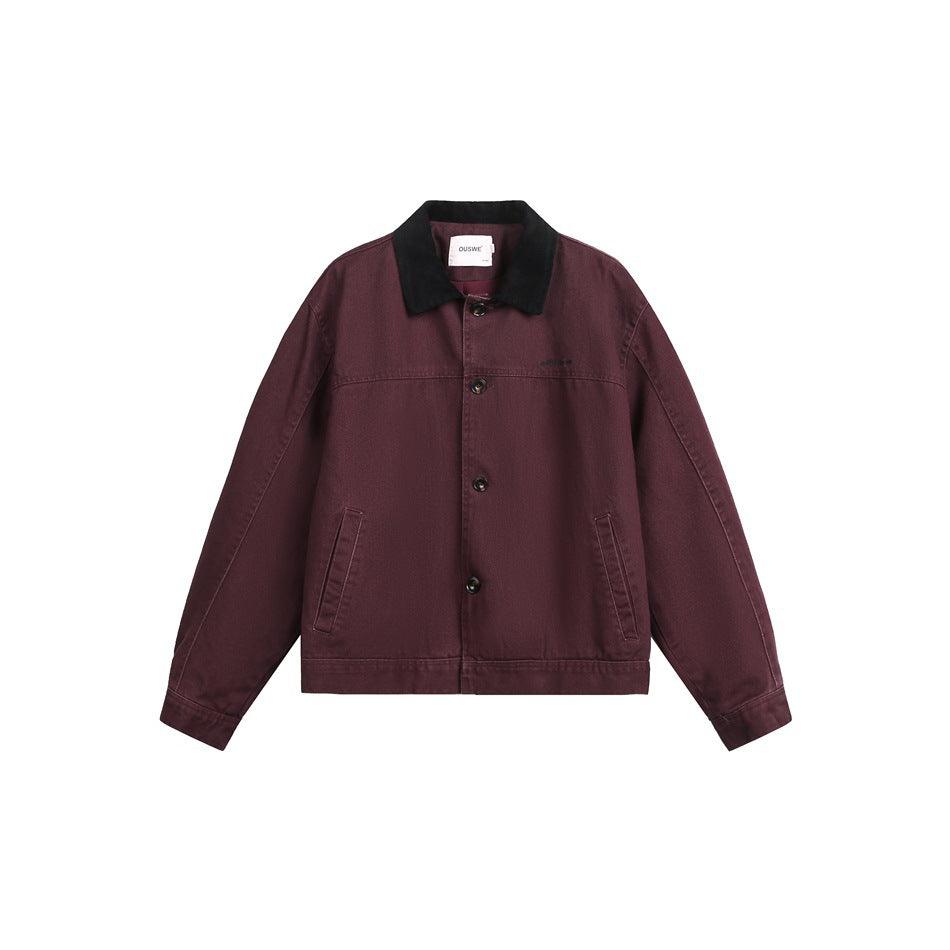 Men's Retro Workwear Jacket Purplish Red All Products