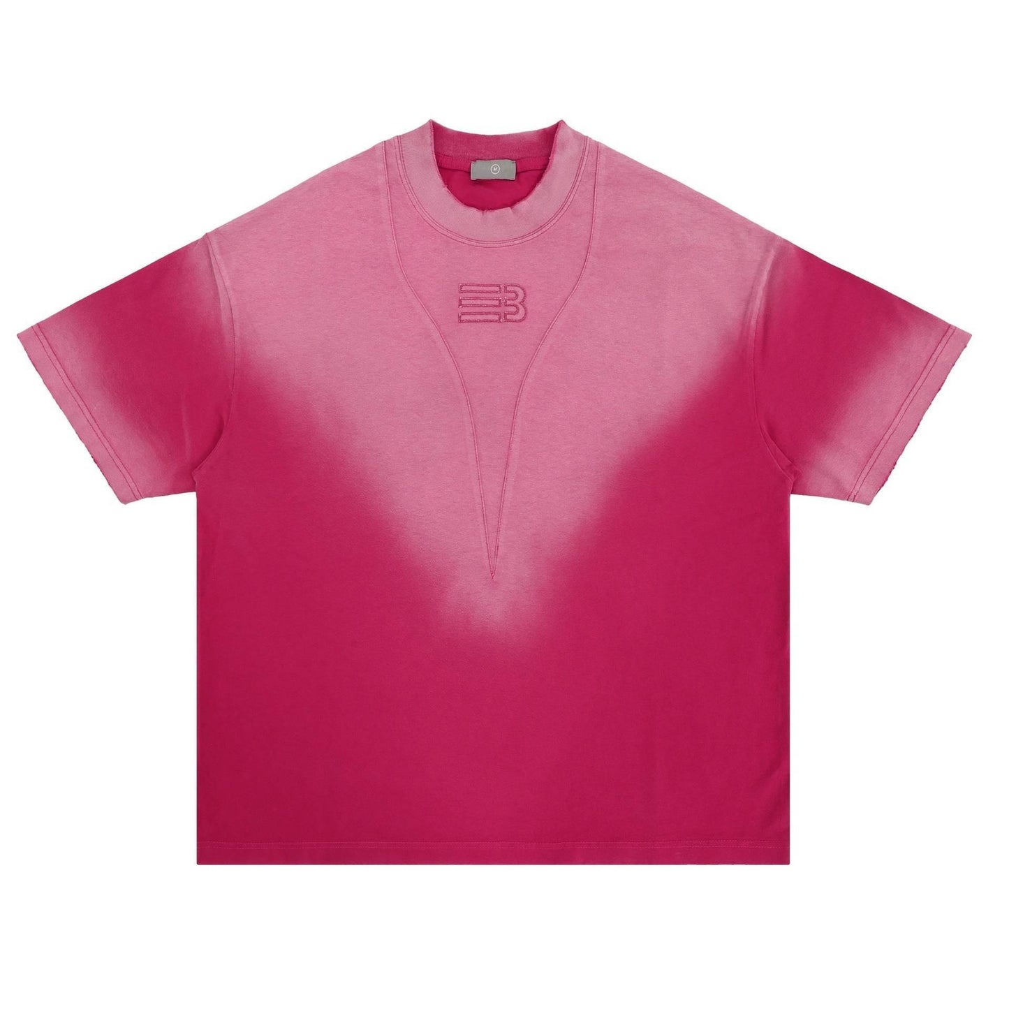 Retro Wash Tie-dye Oversize Short-sleeved T-shirt For Men Red E 990 Fg