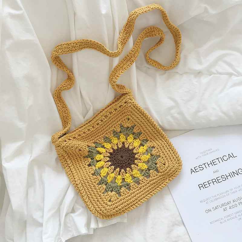 Sunflower Knitted Wool Bag With Chain Link Cutout Kwai Huang MuddyStock