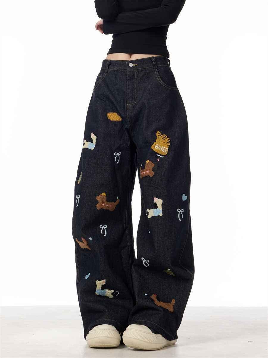 Sausage Dog Patchwork Jeans For Women
