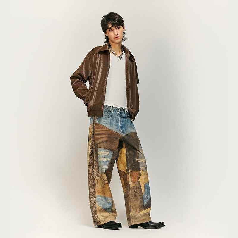 Vintage Patch Jeans Pure Cotton Casual Pants For Men And Women MuddyStock