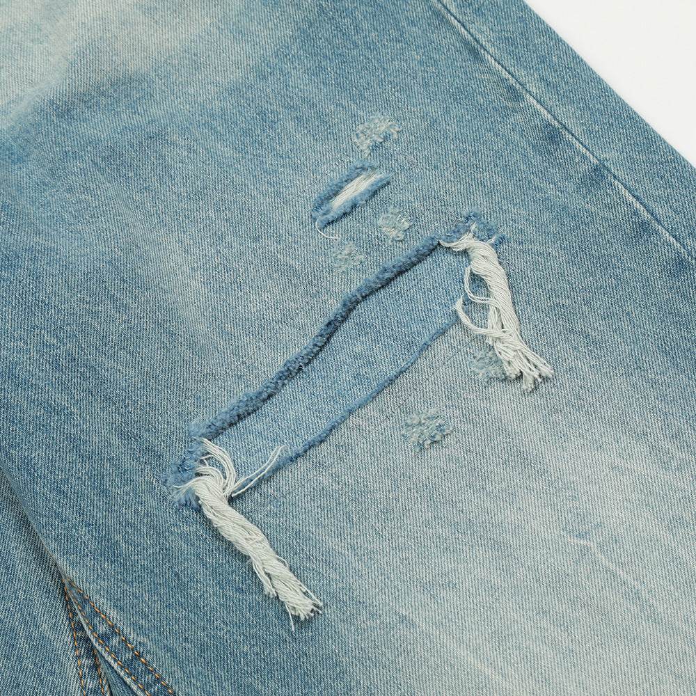 Fashion Holes Straight Jeans For Men MuddyStock