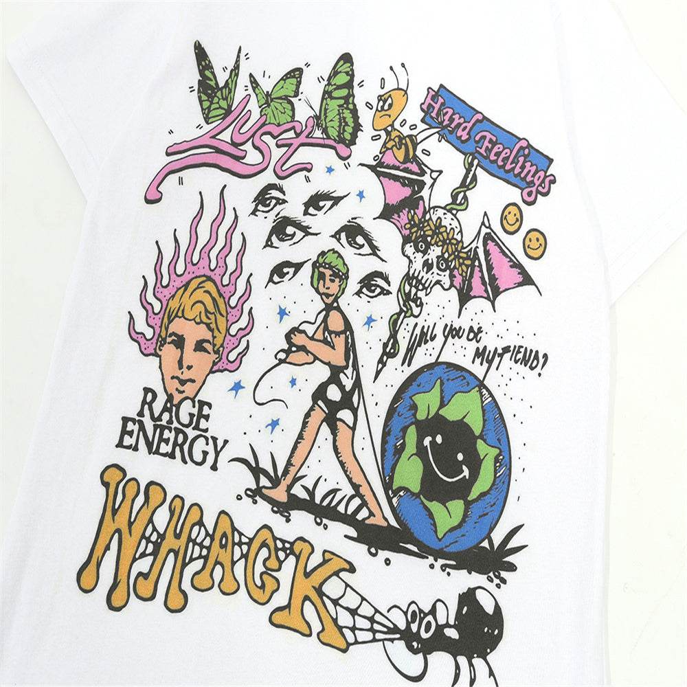 Vintage Abstract Print Short Sleeve For Men And Women MuddyStock