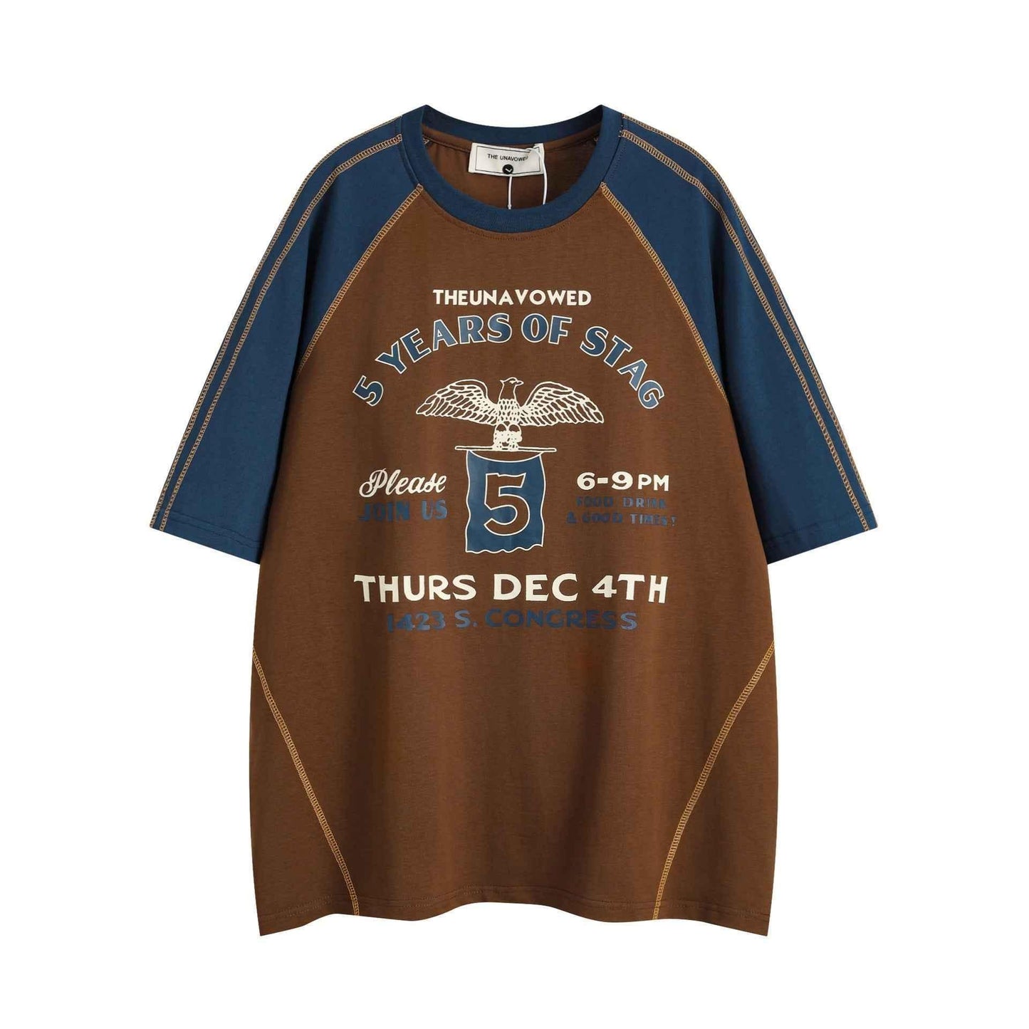 Men's Sports Loose T-shirt Brown