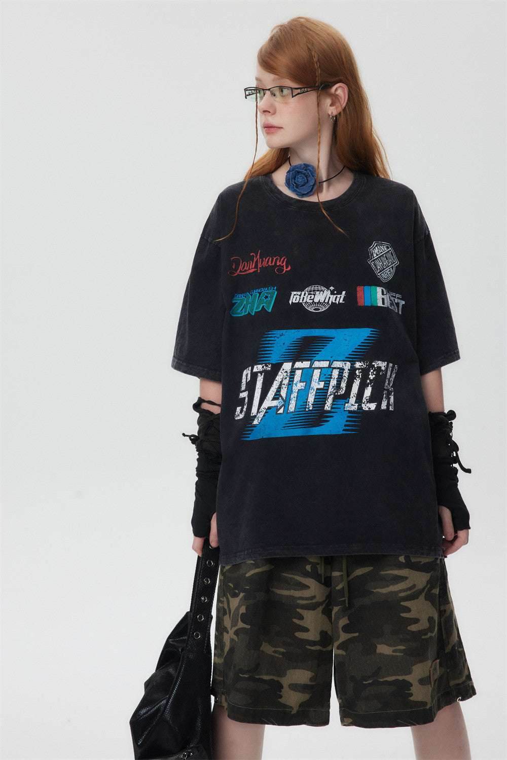 American Letter Locomotive Style Short Sleeve Women MuddyStock