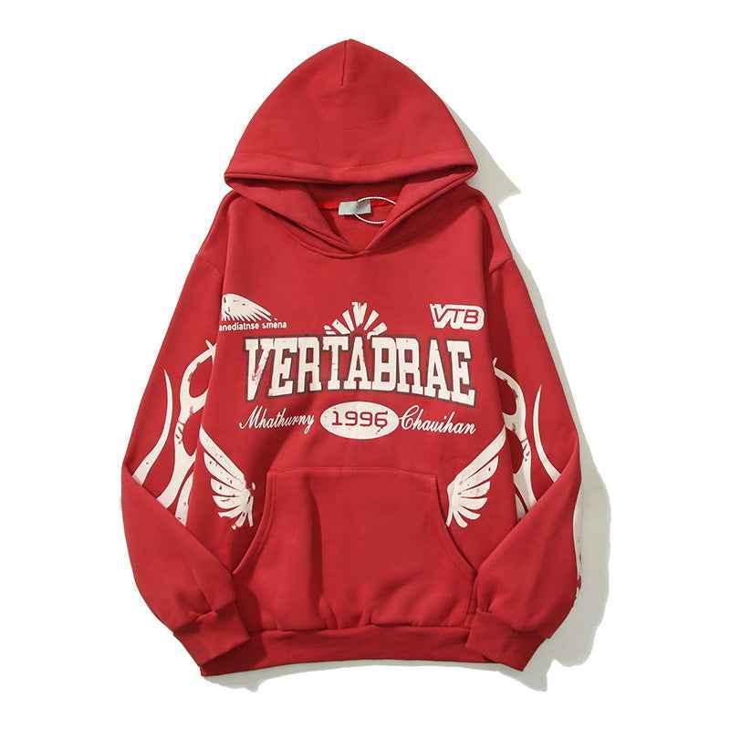 Retro Vintage Casual Hoodie For Men And Women Red MuddyStock