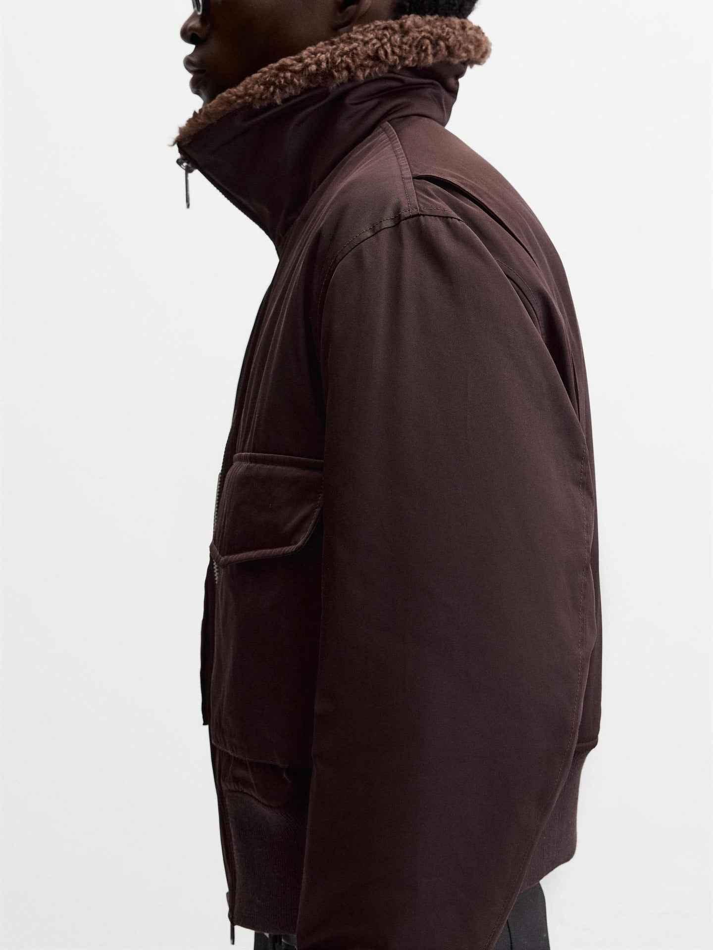 Men's Stand-up Collar Jacket With Pockets