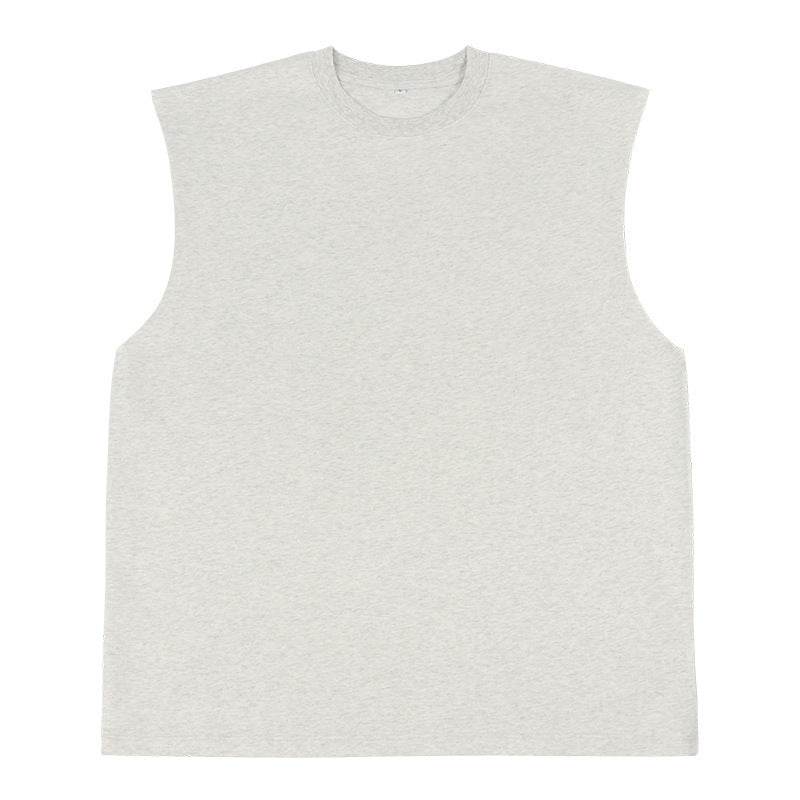 Loose Sleeveless Retro Vest For Men Flower Gray MuddyStock