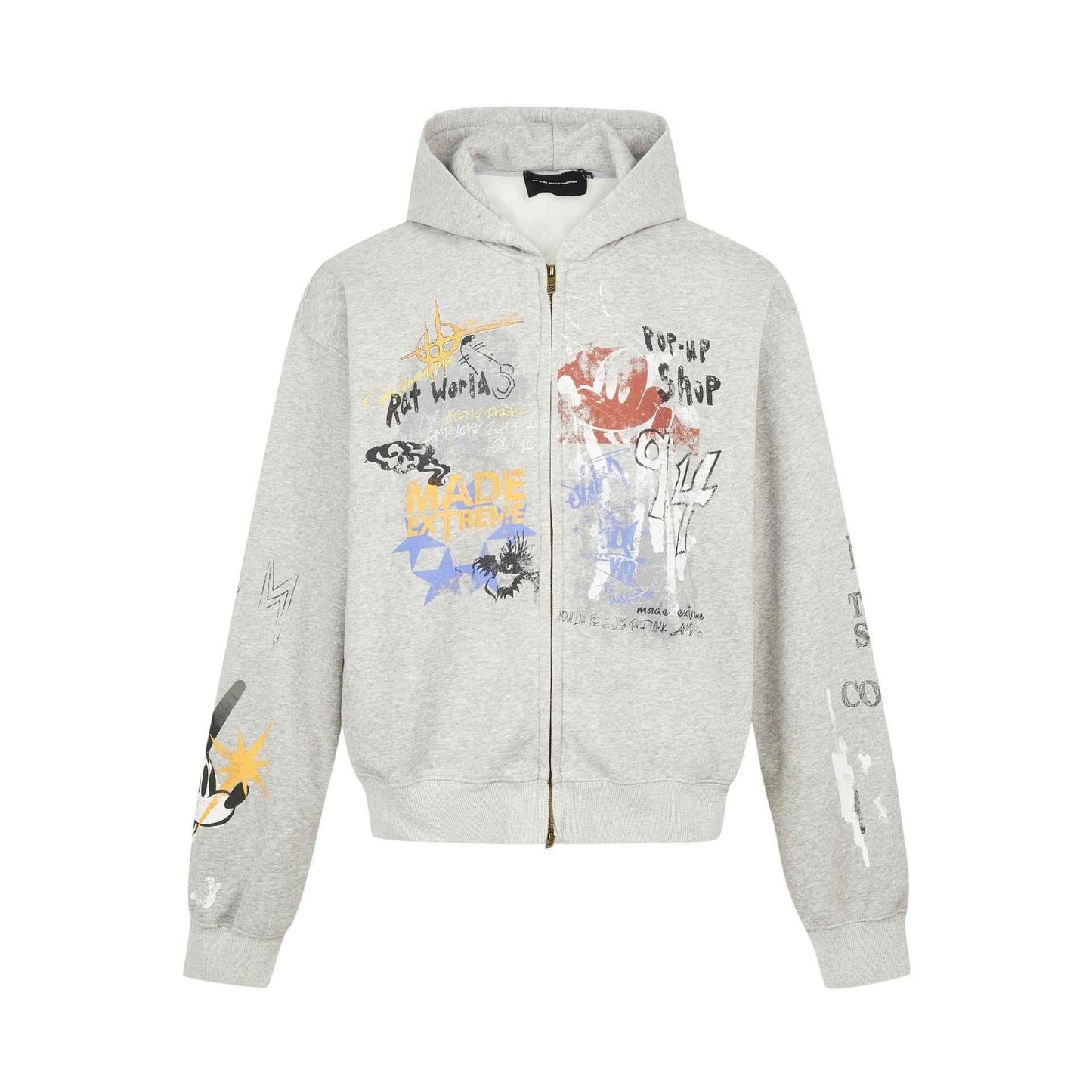 Printed Hoodie For Men And Women Flower Gray MuddyStock