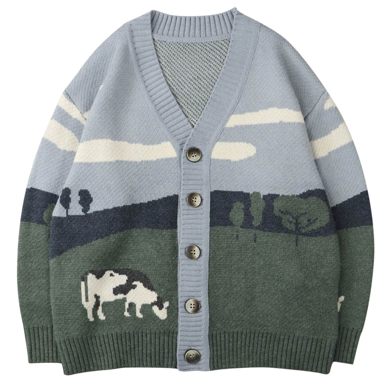 Oversize Streetwear Loose Cardigan For Women Photo Color MuddyStock