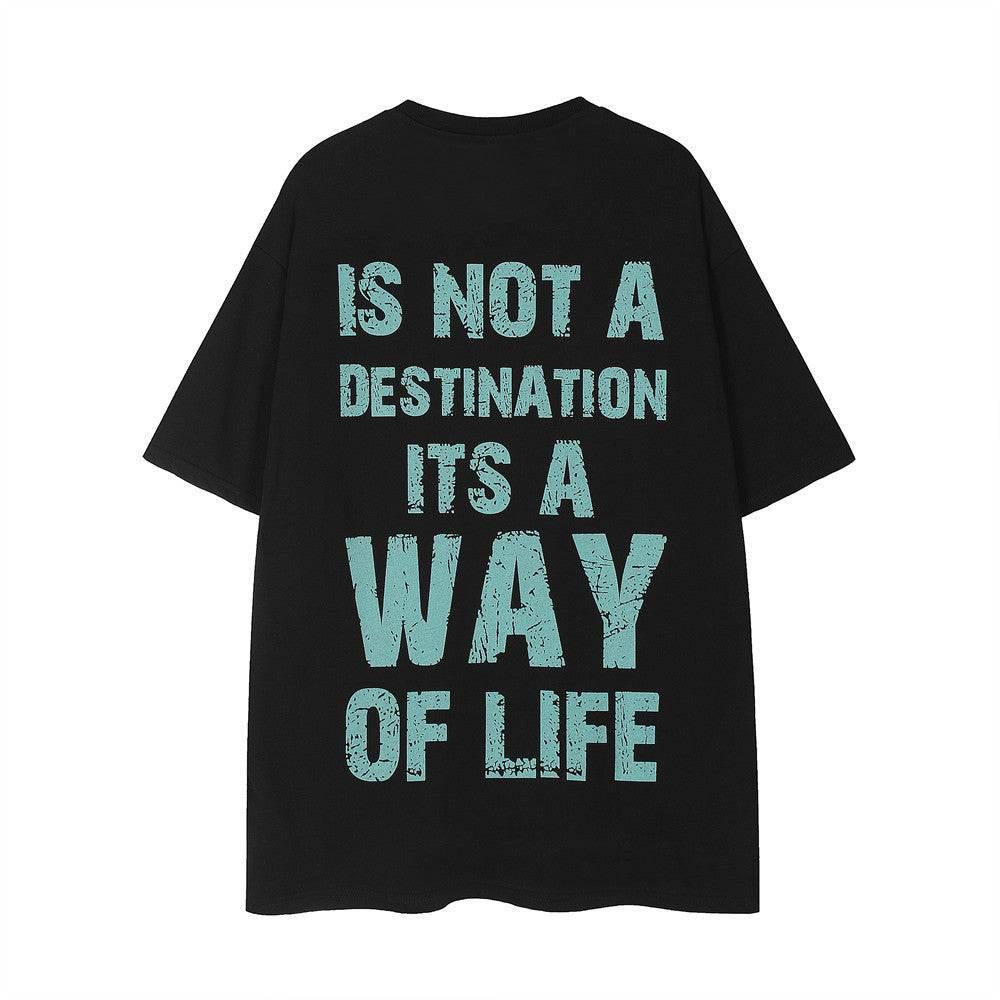 Abstract Portrait Short Sleeve Loose For Men And Women Black MuddyStock