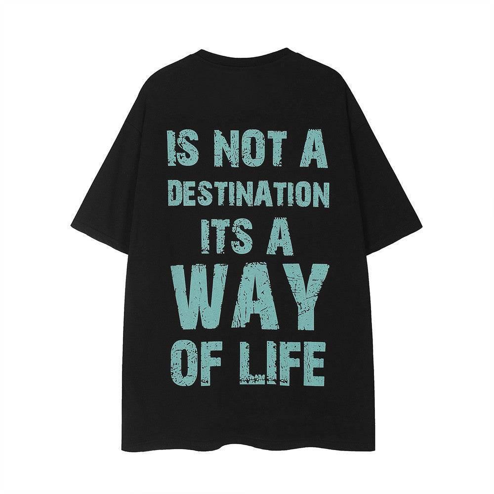 Abstract Portrait Short Sleeve Loose For Men And Women Black