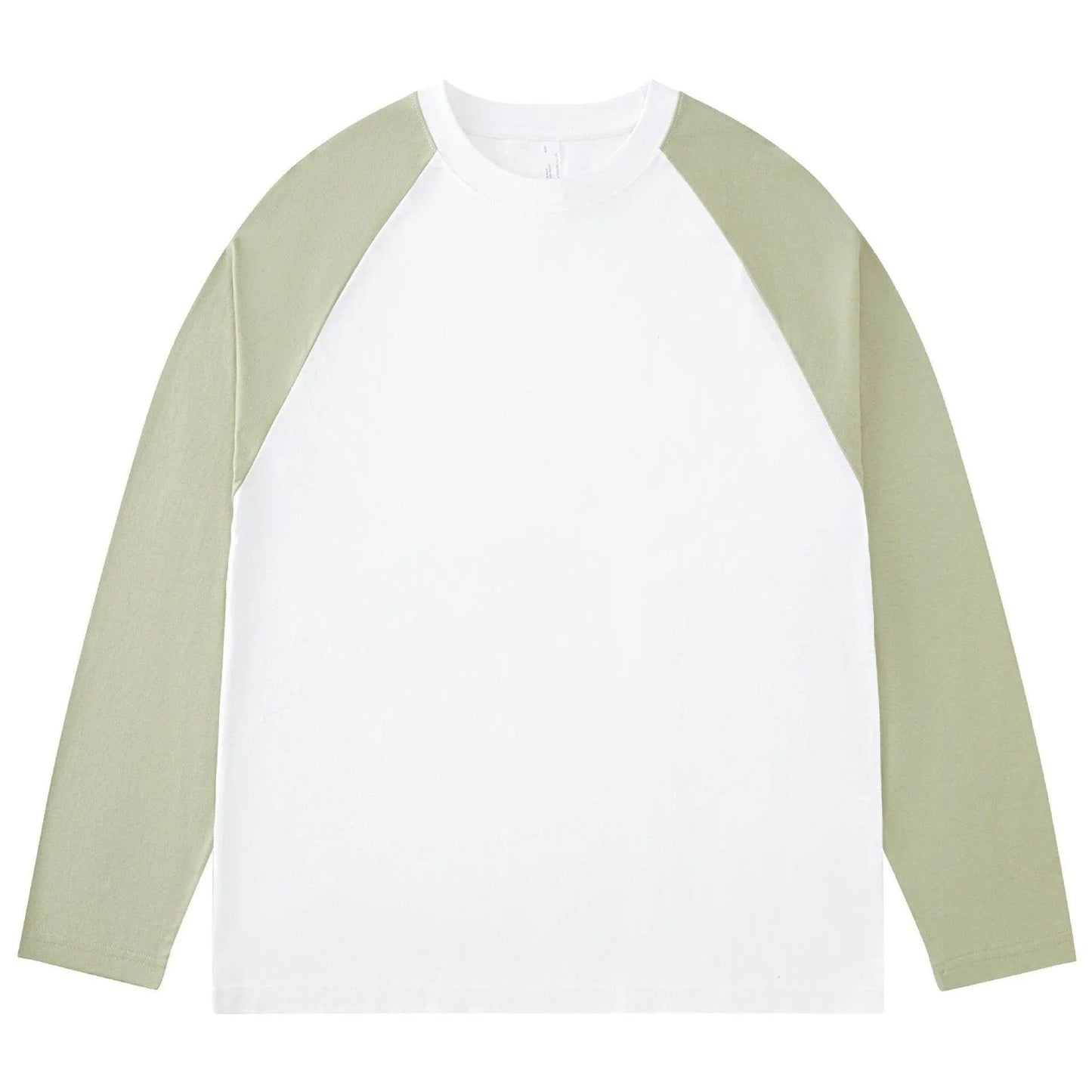 Heavy Long-sleeved T-shirt White Pistachio Green