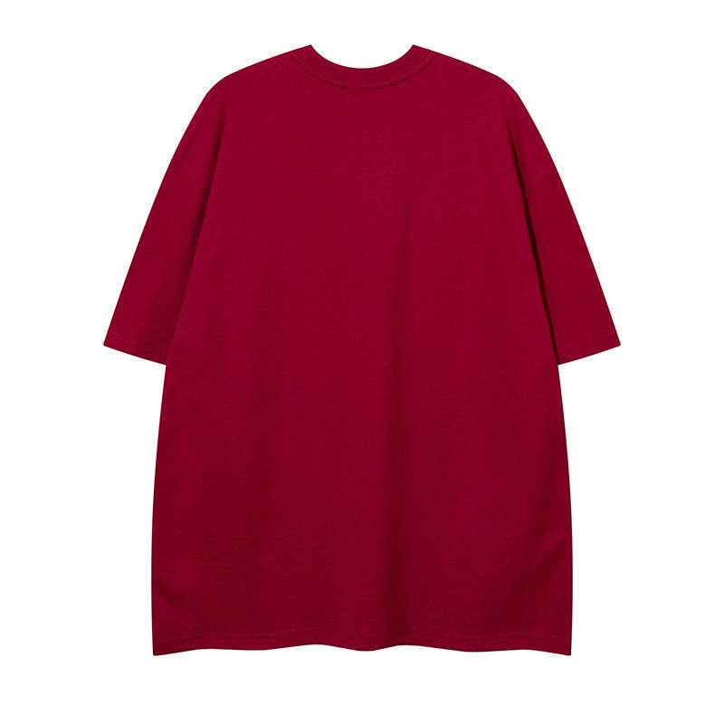 Depressed Fuzzy Printed Short Sleeve Loose For Men And Women MuddyStock
