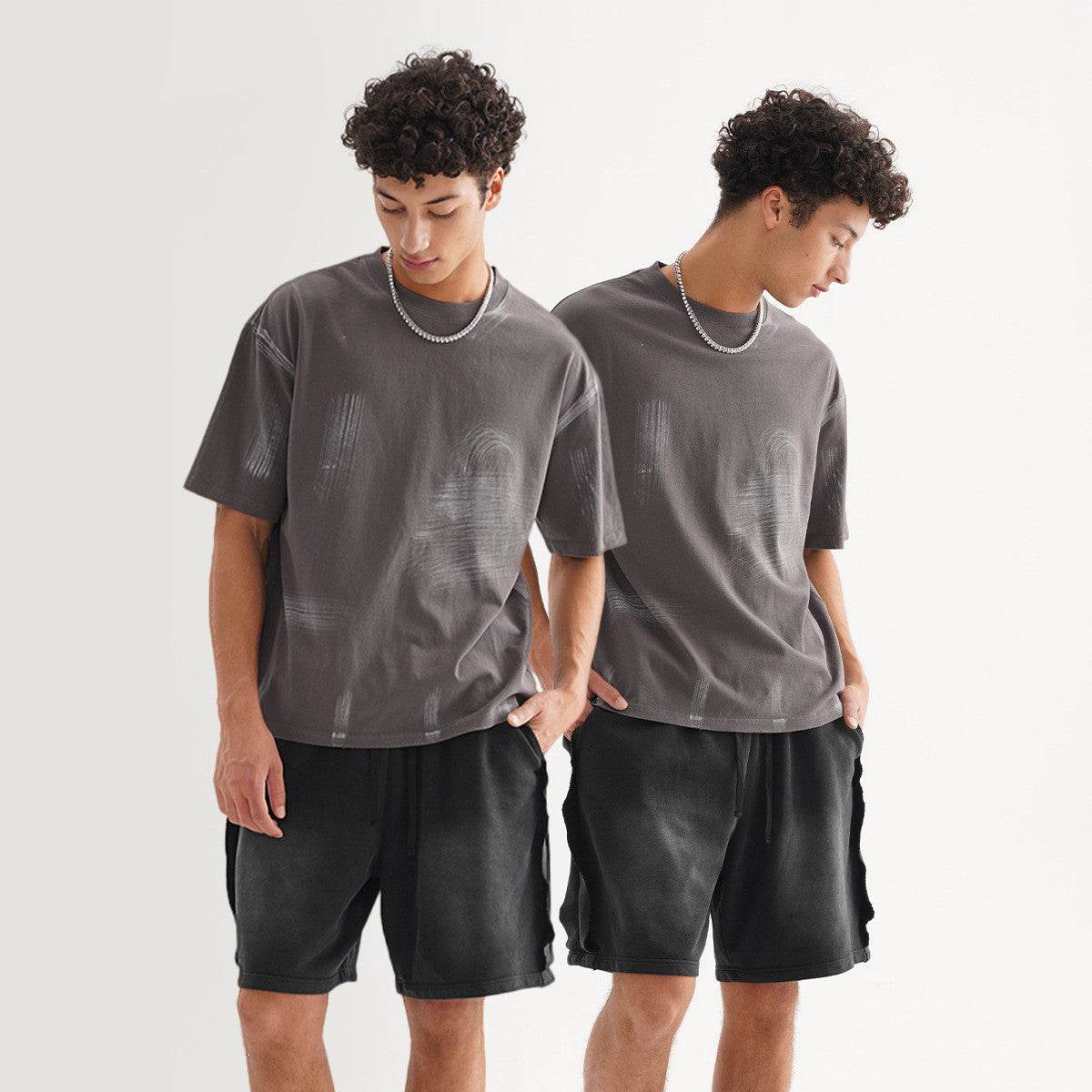Washed-out Vintage Loose Cotton Fashion Men's T-shirt MuddyStock