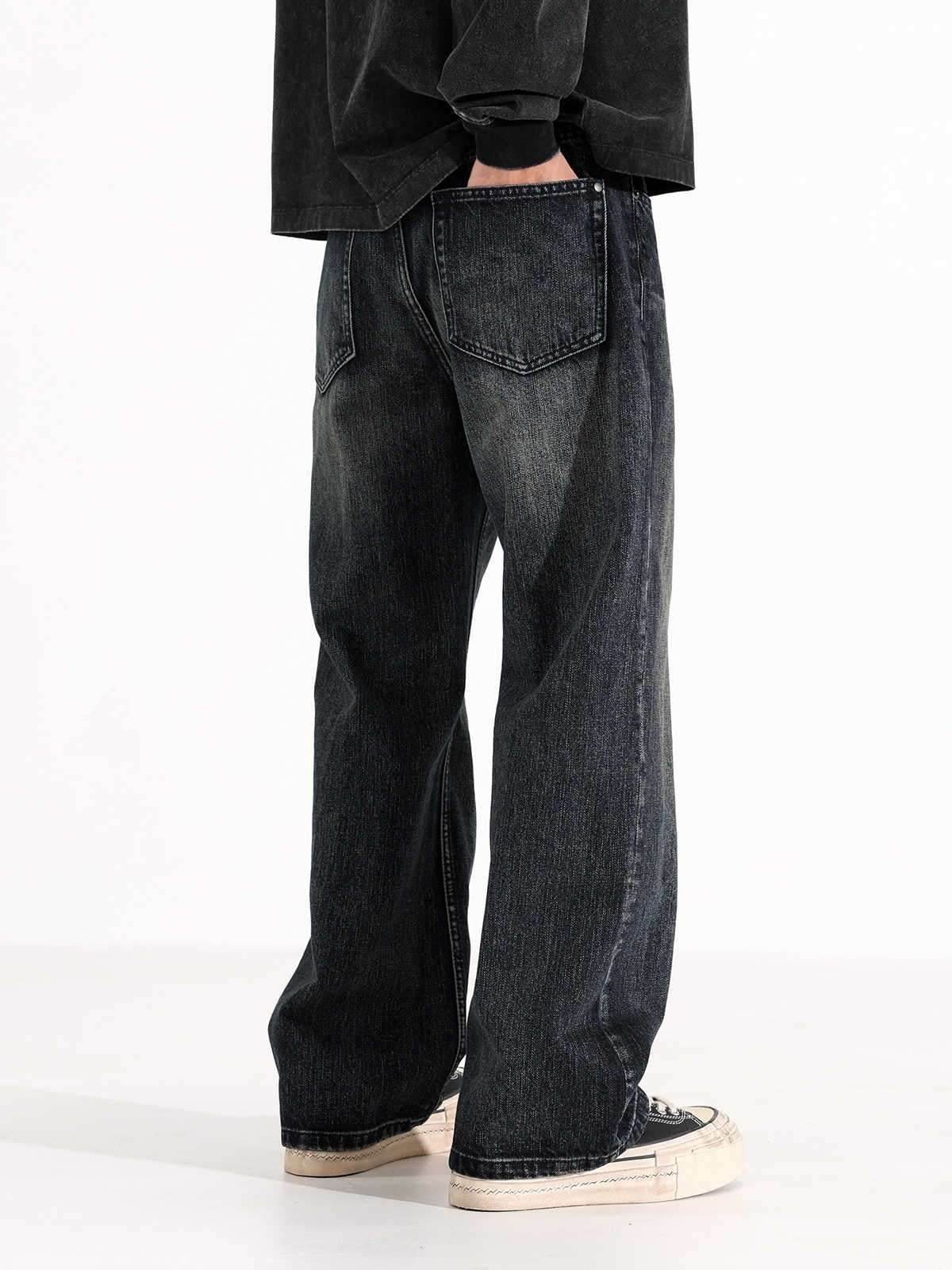 Retro Straight Jeans Men's American Loose-fitting Wide-leg Trousers MuddyStock