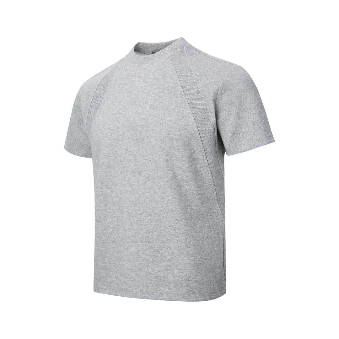 Air Layer Stitching Short Sleeve Top Gray MuddyStock