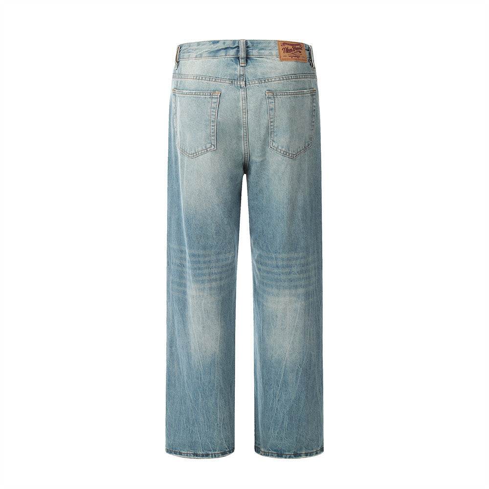 Fashion Holes Straight Jeans For Men MuddyStock