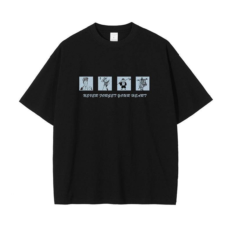 Fashion Summer Cotton Short Sleeve T-shirt Men Black MuddyStock