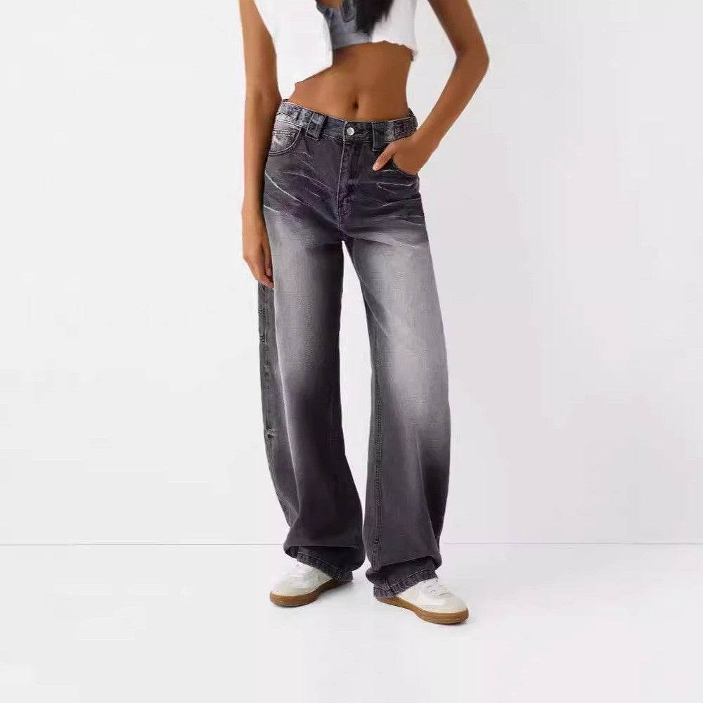 Loose Fashion Personalized Wide-leg Jeans For Women MuddyStock