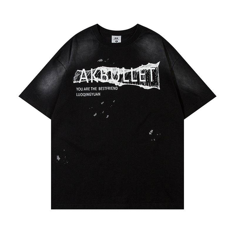 Fashion Loose Cotton Bottoming T-shirt Men Black MuddyStock