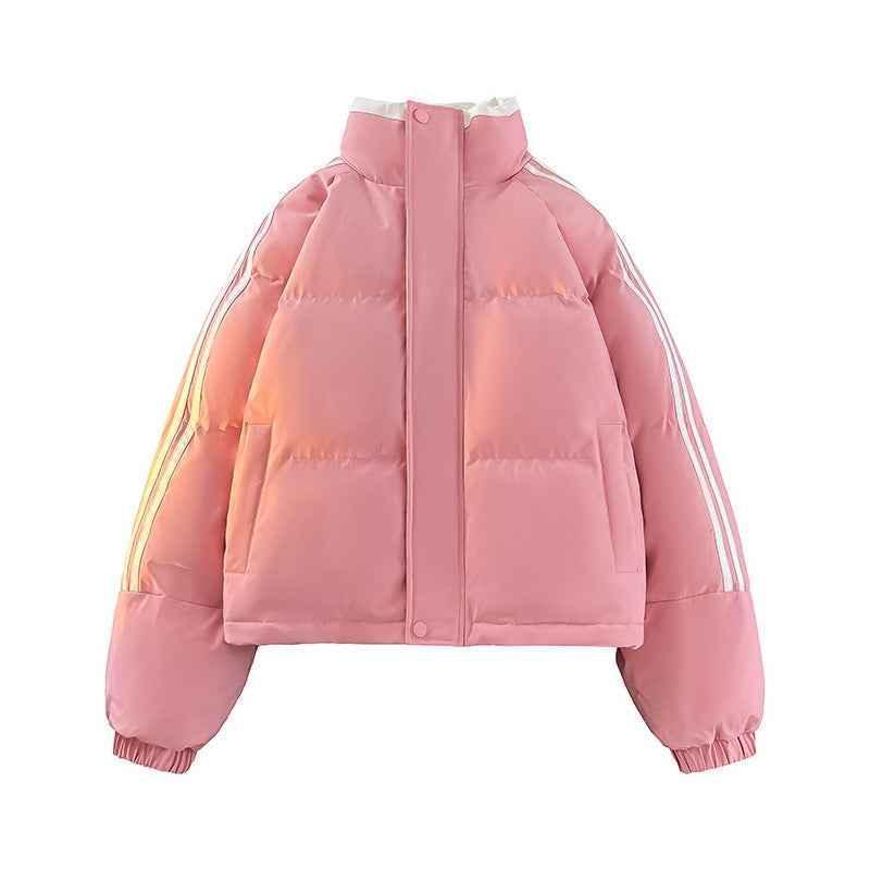 Women's Winter Commute Thickened Cotton Padded Jacket Rose Pink