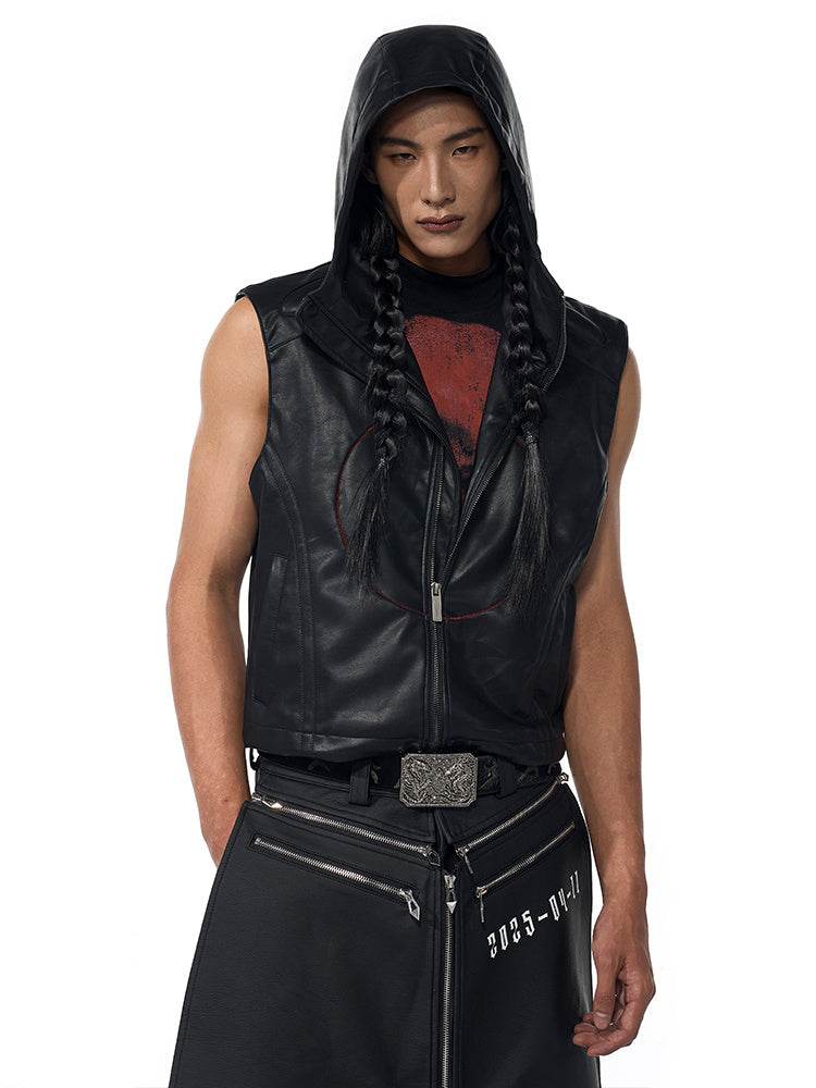 Short Hood Slim Fit Waistcoat Coat For Men MuddyStock