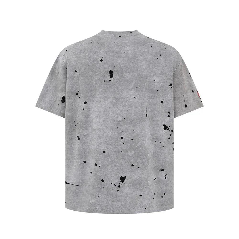 American-style Distressed Printed Short-sleeved T-shirt For Men