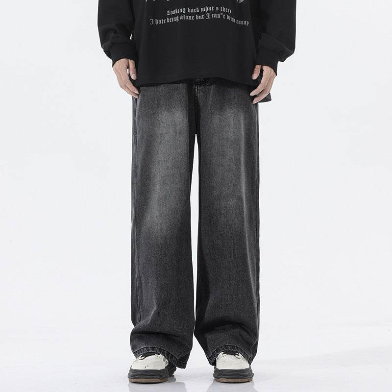 Trend Half Elastic Waist Jeans For Men Smoky Gray MuddyStock