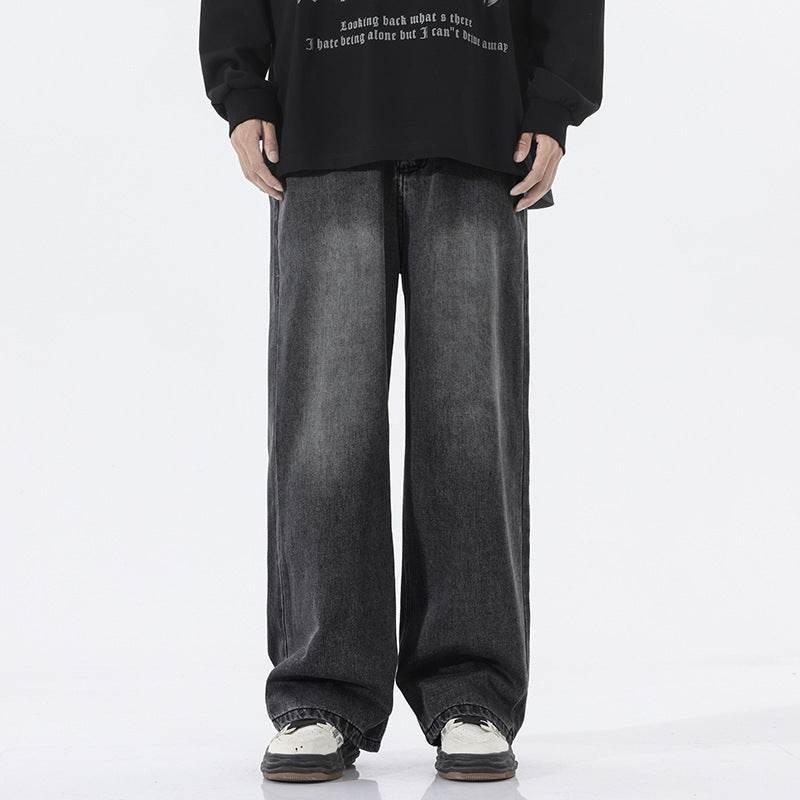 Trend Half Elastic Waist Jeans For Men Smoky Gray