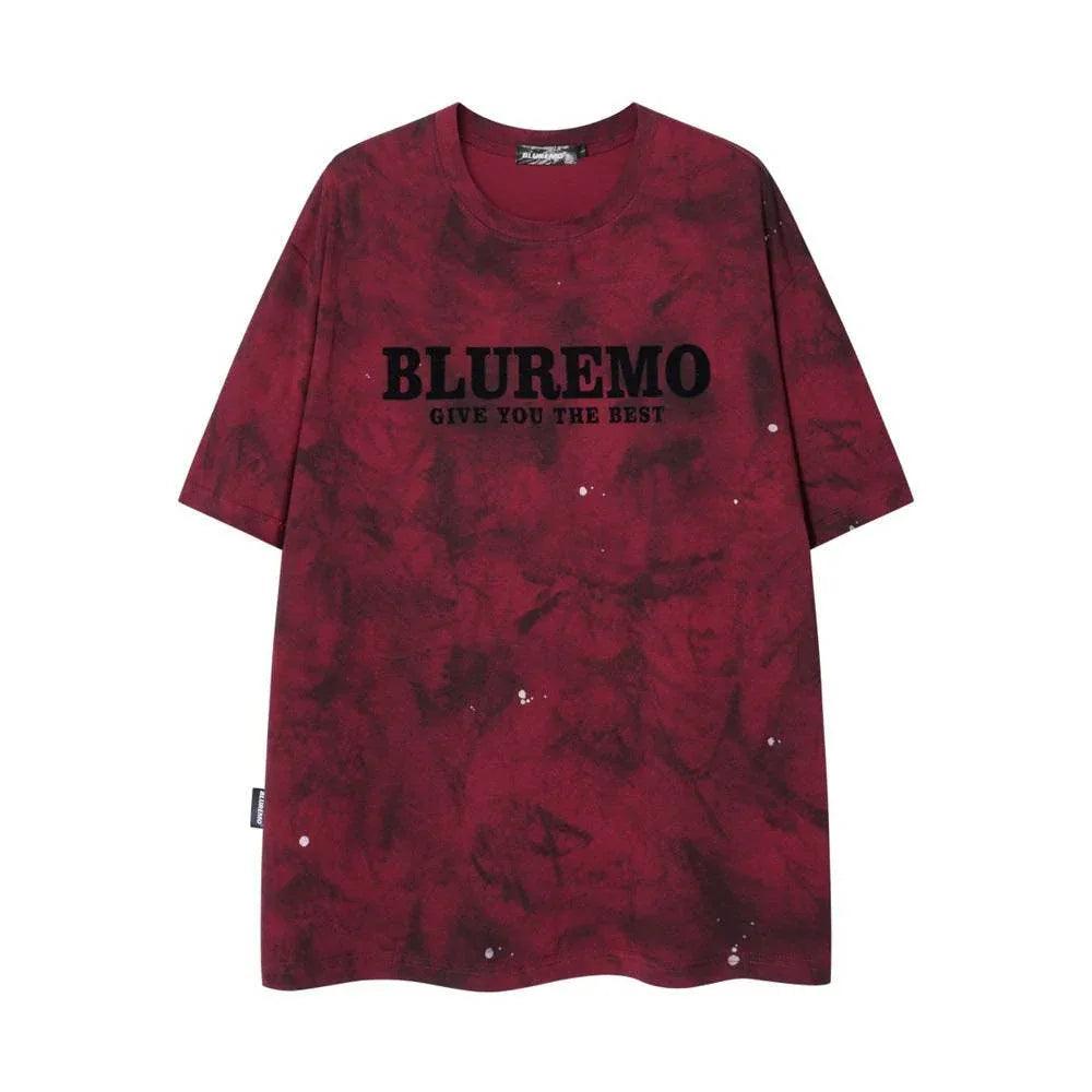 Batik Old Dirty Short-sleeved T-shirt For Men Red