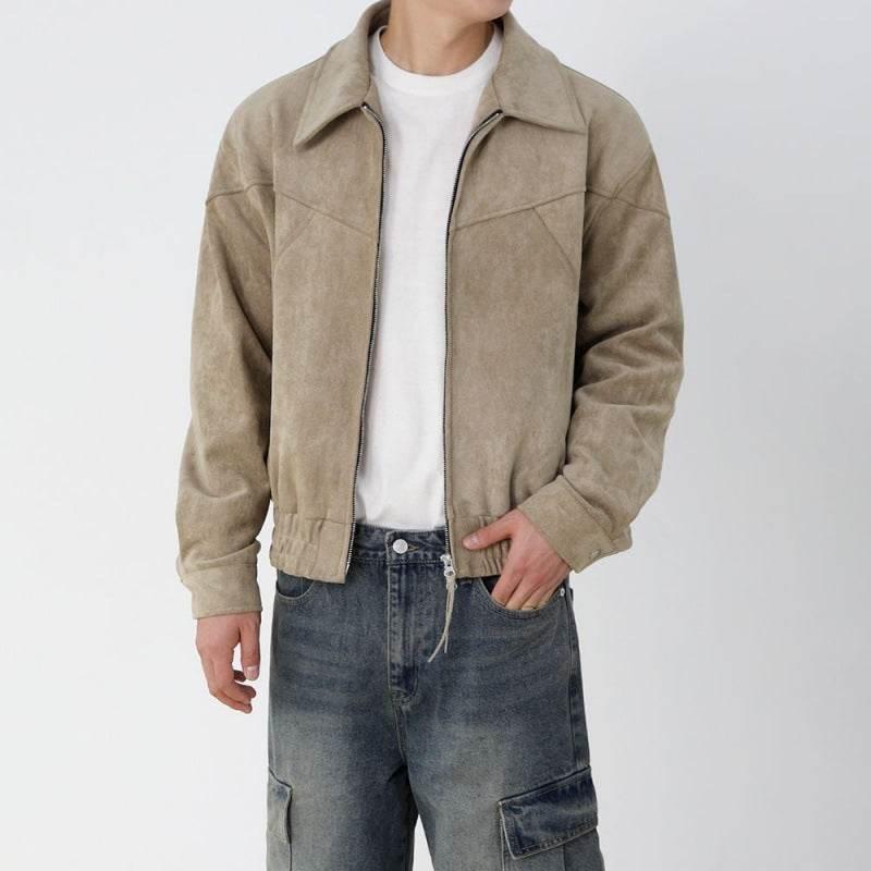 Fashion Retro Short Jacket Men's Top Khaki