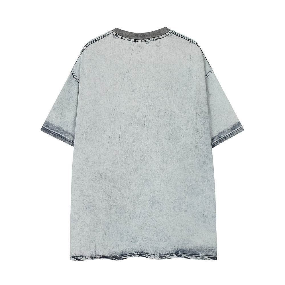 Washed Denim Short-sleeved Shirt For Men MuddyStock