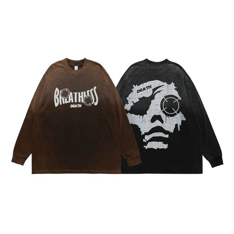 High Street Retro Long Sleeve T-shirt For Men MuddyStock