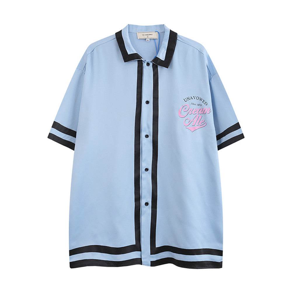 Letter Print Short-sleeved Shirt For Women MuddyStock