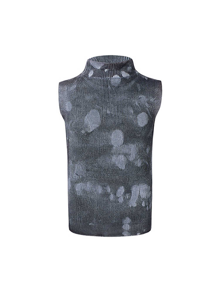 Men's Stretch Turtleneck Sleeveless T-shirt null