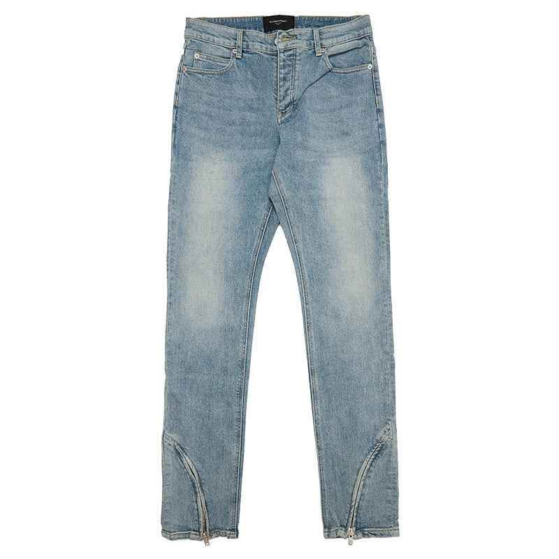 Men's Casual Low Waist Jeans Light Blue MuddyStock