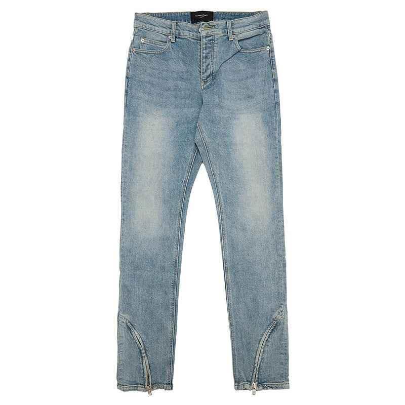 Men's Casual Low Waist Jeans Light Blue