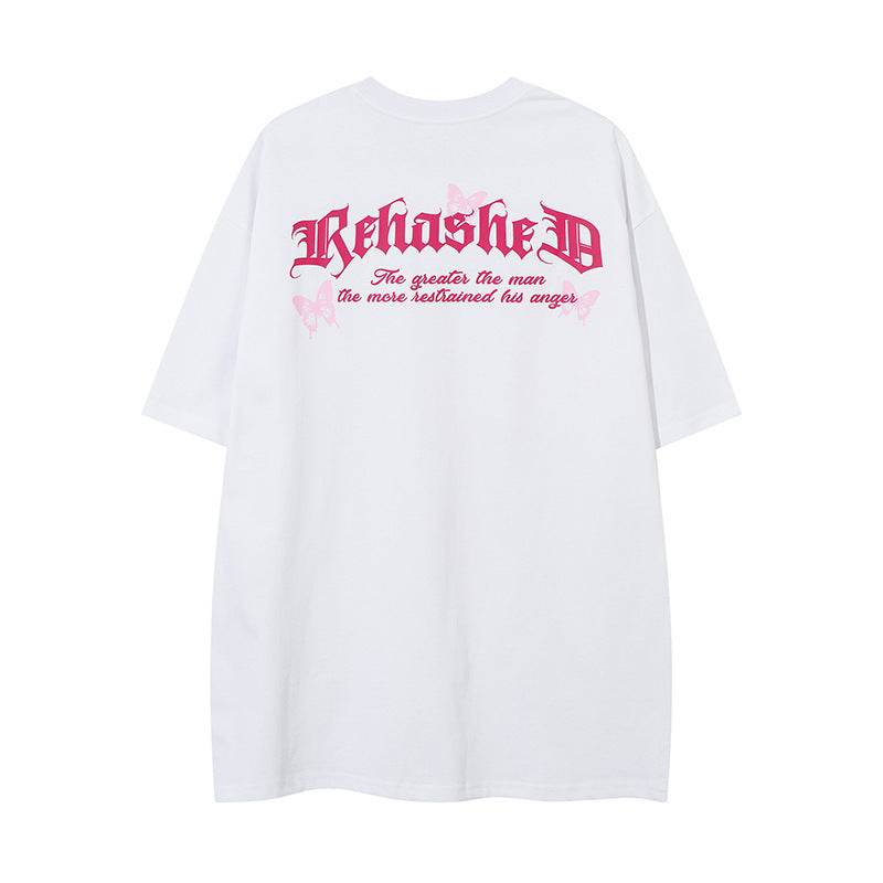 Butterfly Printed Short Sleeve T-shirt For Women MuddyStock