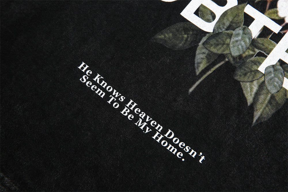 Fashion Flower Letter Print Short-sleeve For Men And Women MuddyStock