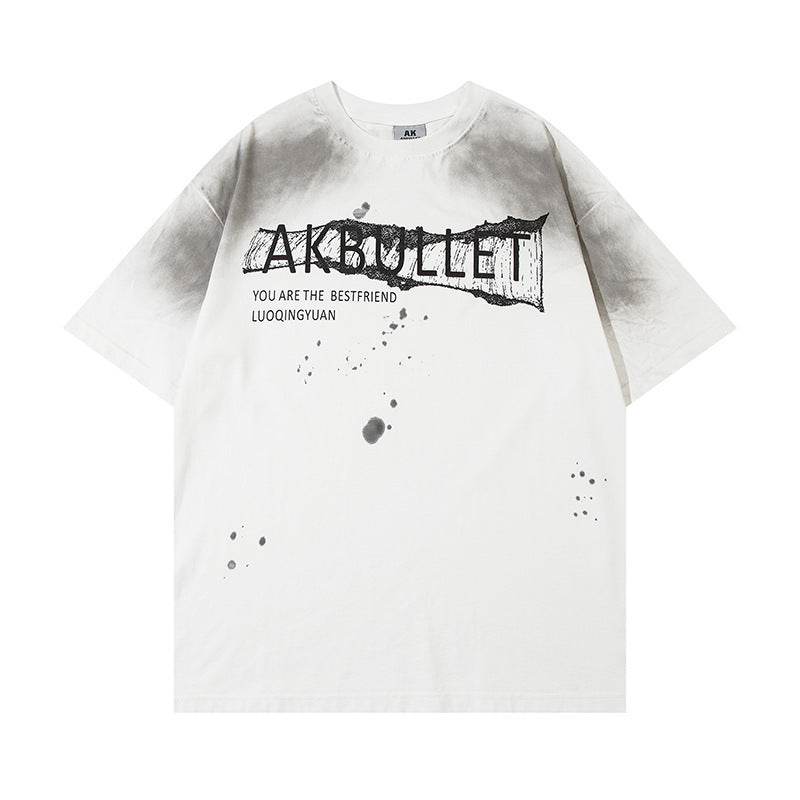 Fashion Loose Cotton Bottoming T-shirt Men White MuddyStock