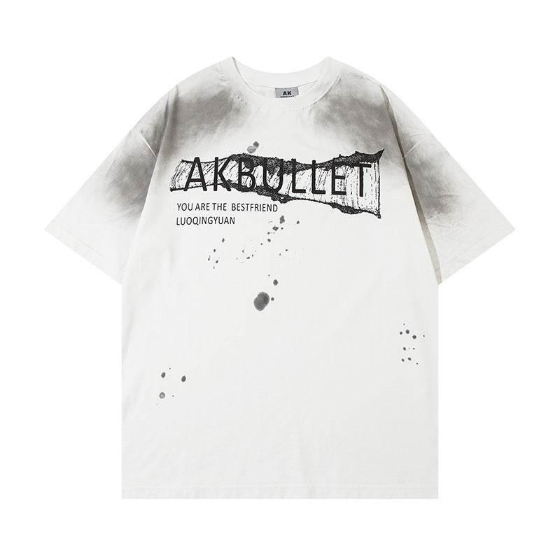 Fashion Loose Cotton Bottoming T-shirt Men White MuddyStock
