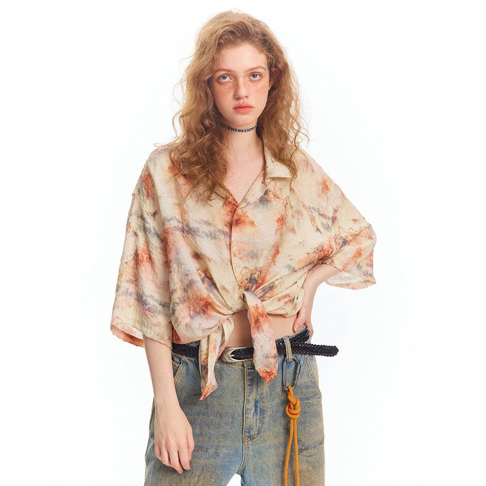 Tie-dyed Short-sleeved Shirt For Men And Women MuddyStock
