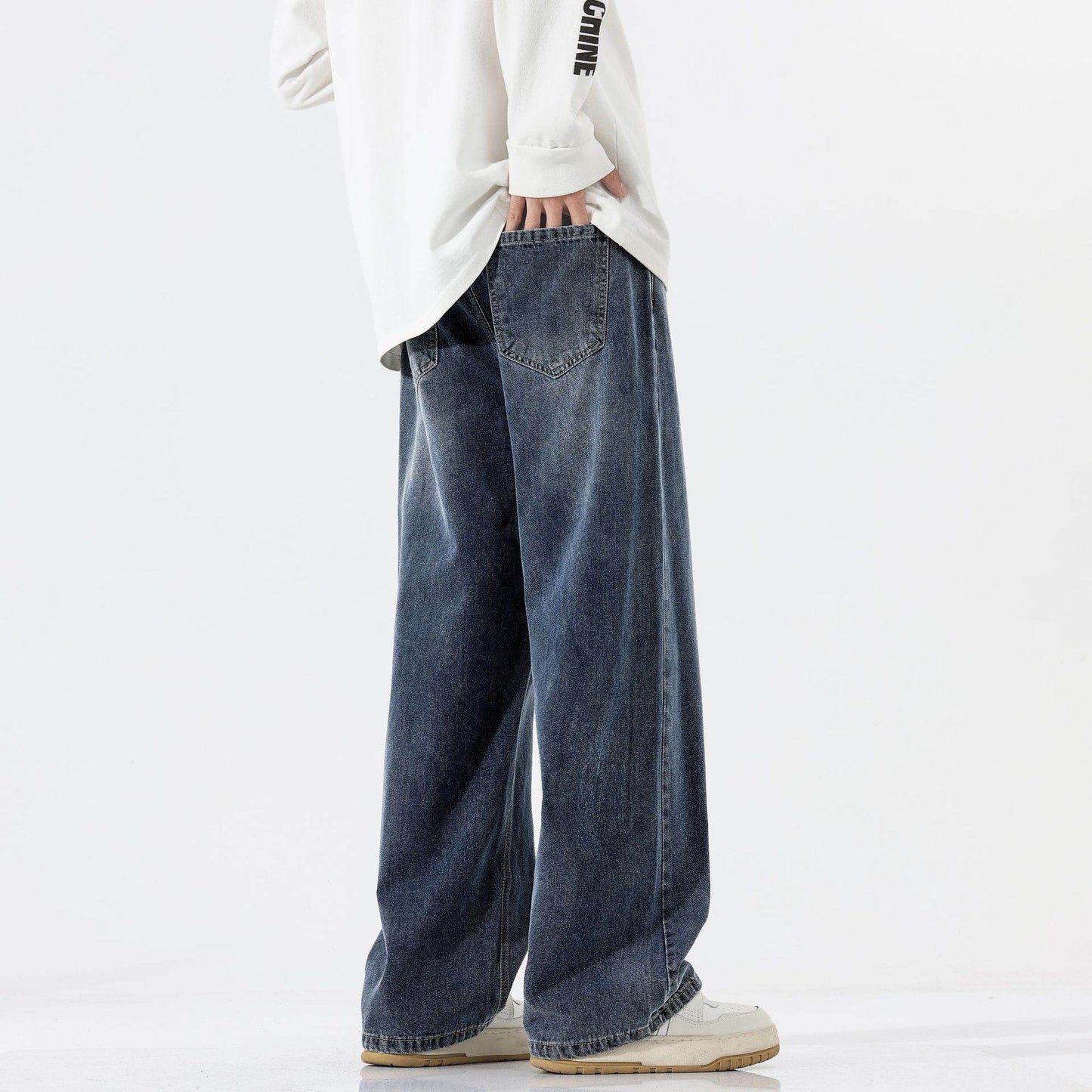 Trend Half Elastic Waist Jeans For Men MuddyStock