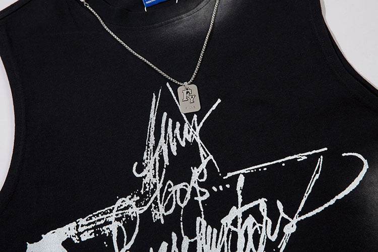 Five-pointed Star Graffiti Necklace Vest For Men And Women MuddyStock