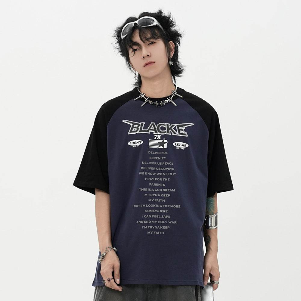 Letter Print Short-sleeve T-shirt Men MuddyStock